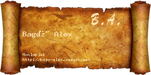 Bagó Alex névjegykártya
