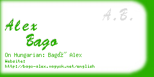 alex bago business card